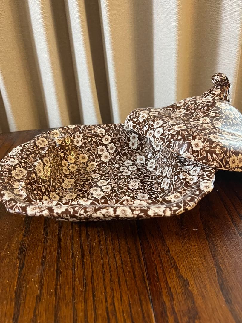 イギリス　ヴンテージ　バーレイ　burleigh ブラウンキャリコケース