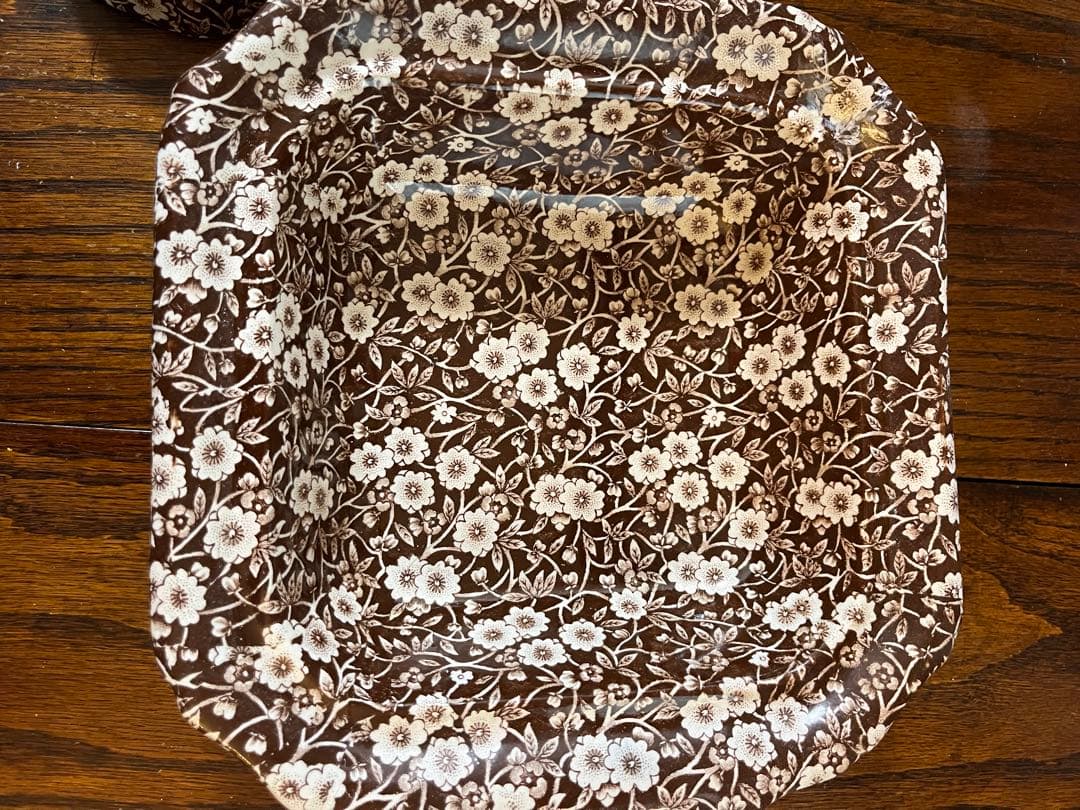 イギリス　ヴンテージ　バーレイ　burleigh ブラウンキャリコケース