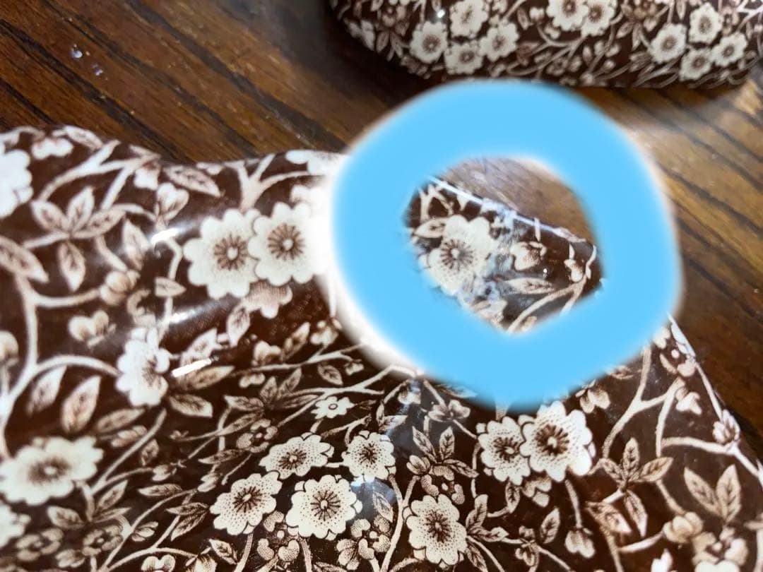 イギリス　ヴンテージ　バーレイ　burleigh ブラウンキャリコケース