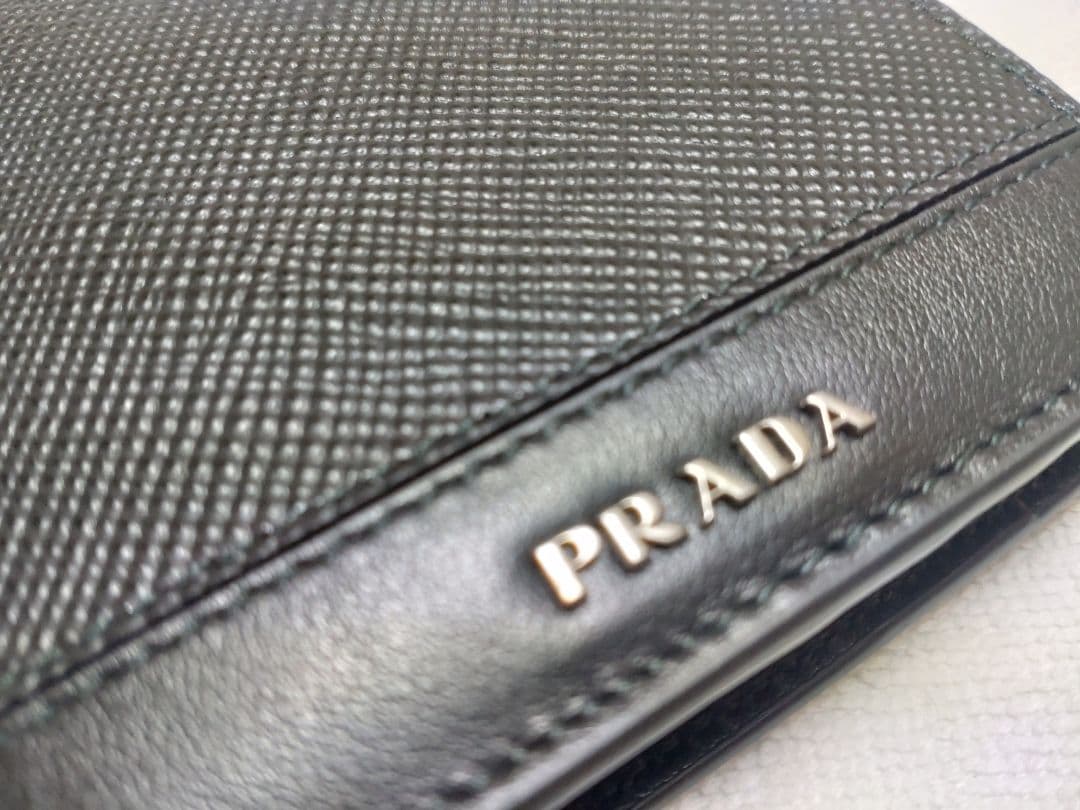 新品　PRADA　メンズ 二つ折り財布 2MO738　SAFFIANO　ブラック