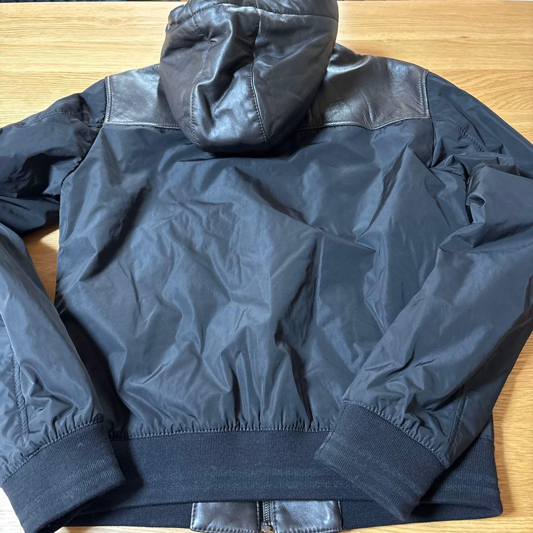 ☆Dolce & Gabbana ☆ブラック☆レザー✖️ナイロンジャケット☆48☆