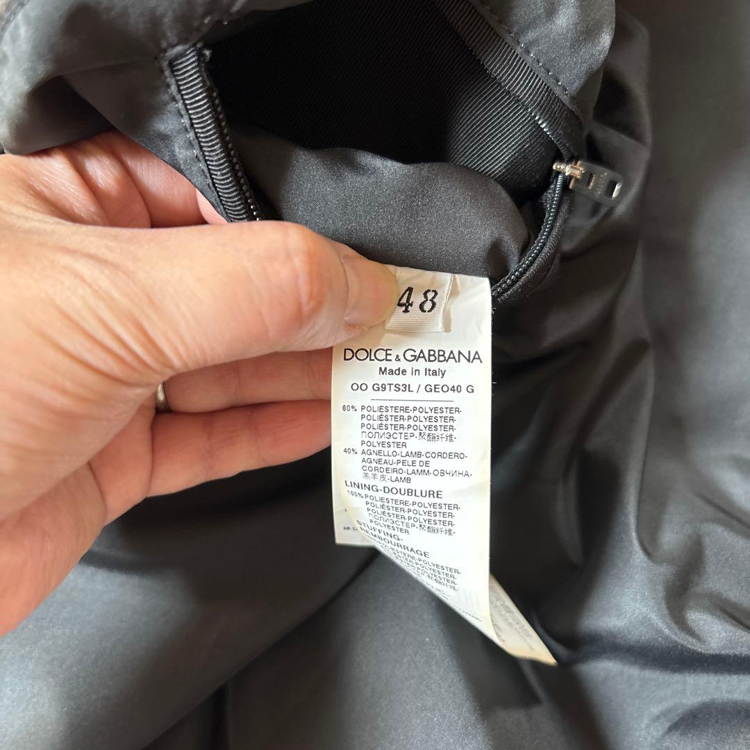 ☆Dolce & Gabbana ☆ブラック☆レザー✖️ナイロンジャケット☆48☆