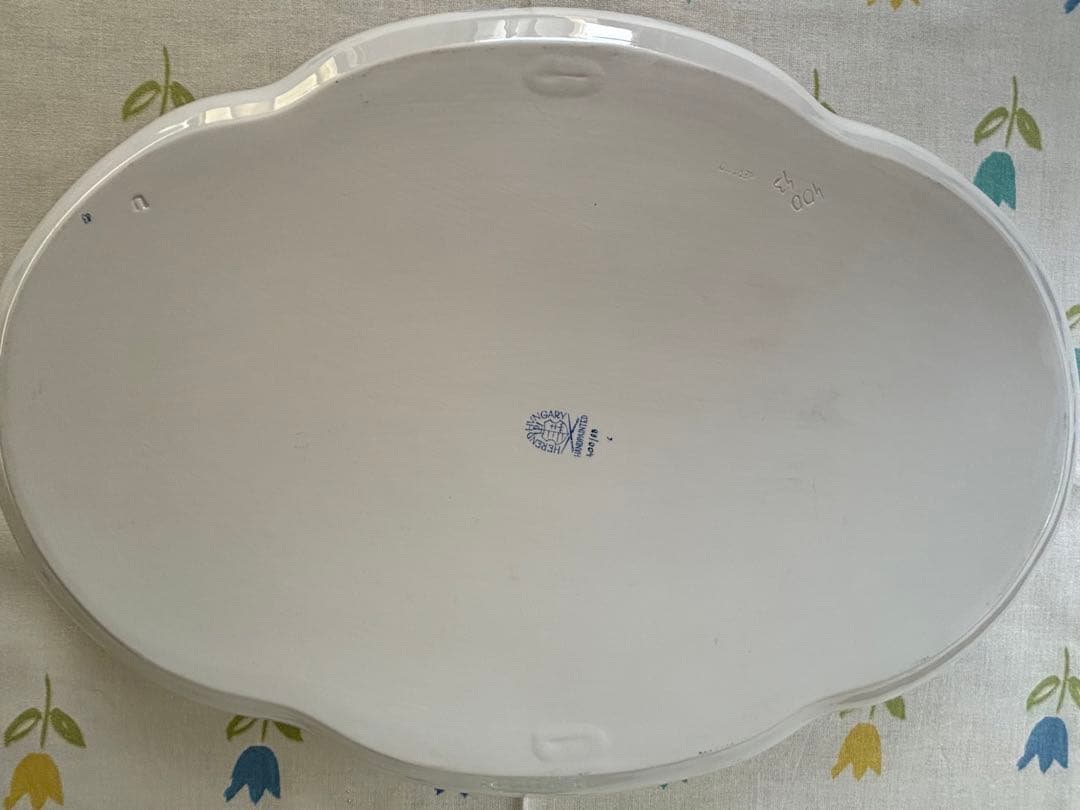 ヘレンド 大皿 40cm幅 リボン トレイ