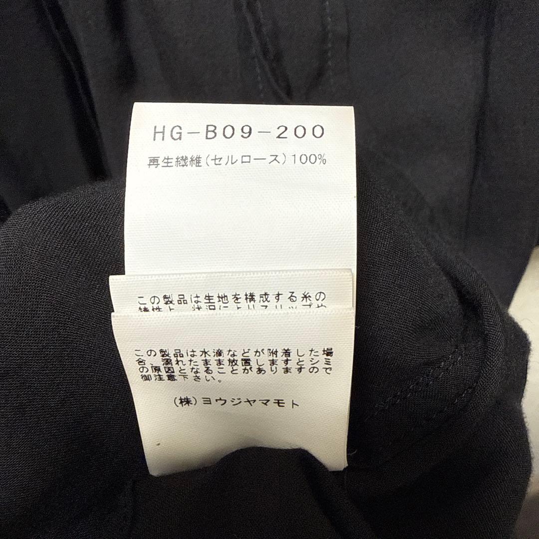 テンセルローンタックブラウス　ヨウジヤマモトプールオム　3　黒　古着