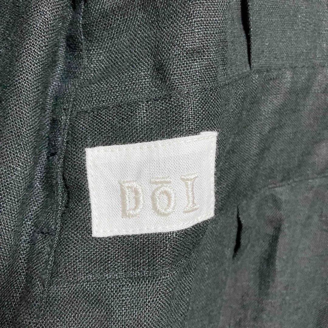 働衣　ドーイ　DOI　リネン　ガウン　ロング　コート　黒　F