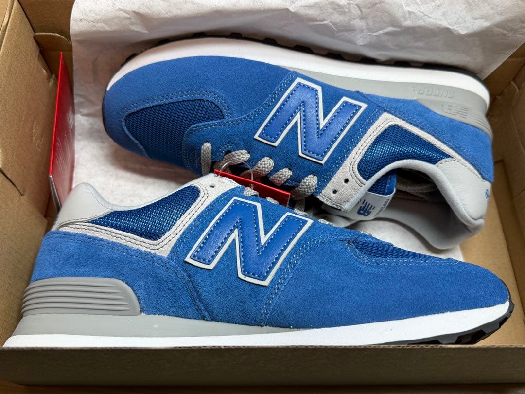 新品ニューバランススニーカーML574クラシックブルーシューズ25.5