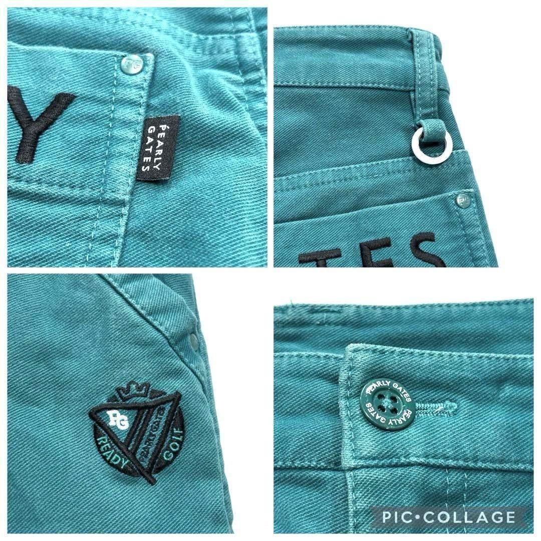 パーリーゲイツ　5/L 30周年記念 ロングパンツ　エメラルドグリーン系