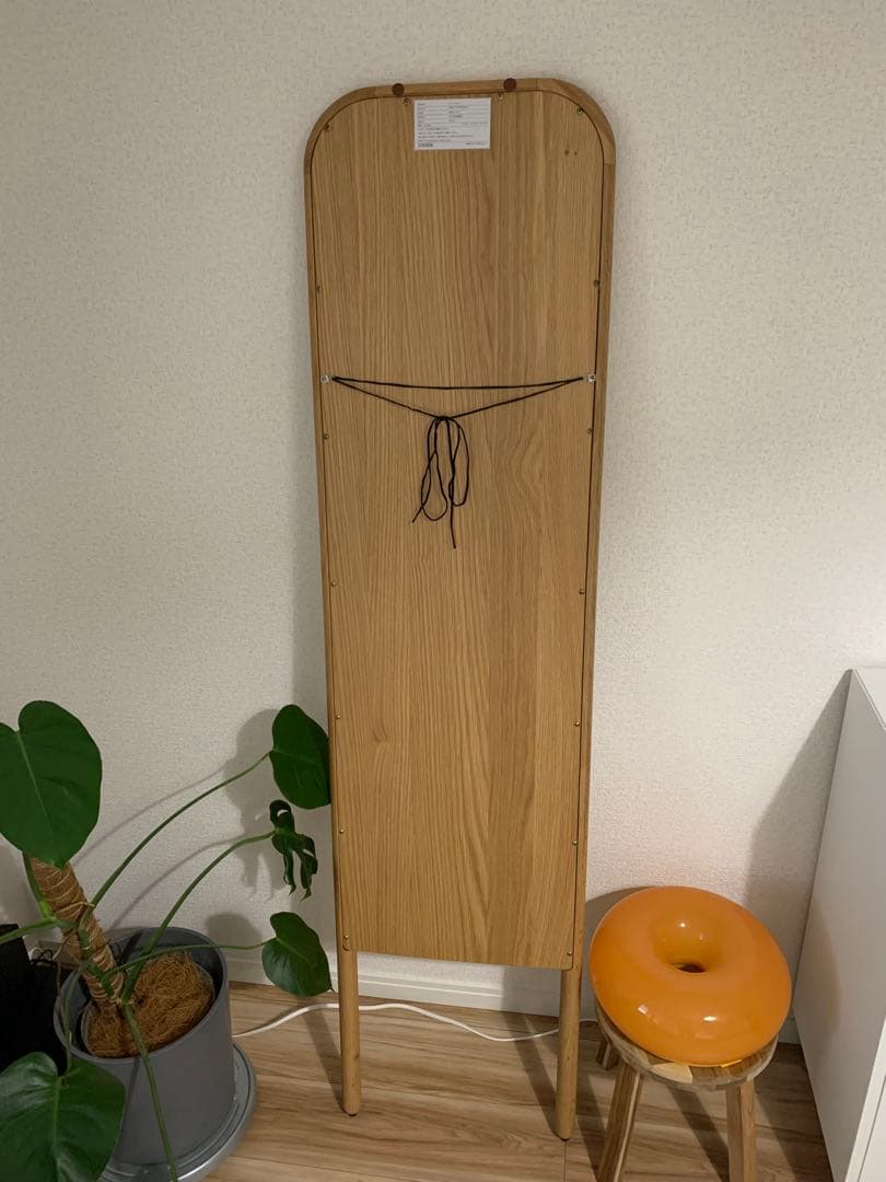 スタンドミラー アーチ型 天然木 ガラス 高さ1600mm