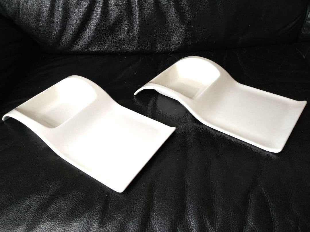 ■ホームパーティーにお薦め♥素敵なディスプレイ♥２ステージウェーブデザイン2長皿