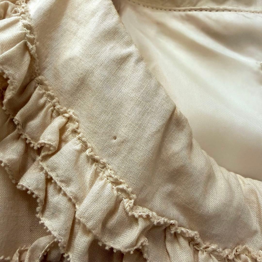 ピンクハウス　中綿入りコート　綿ローン　ピコフリル　くるみボタン　リボン【P57