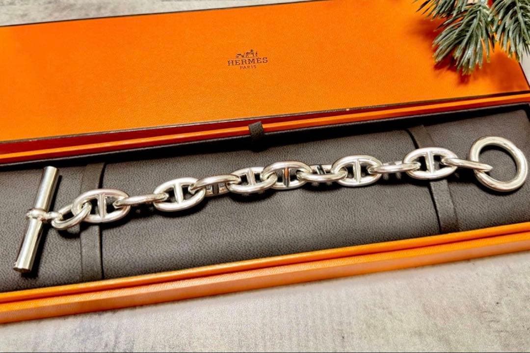 HERMES エルメス シェーヌダンクル TGM 11コマ ブレスレット 箱付き