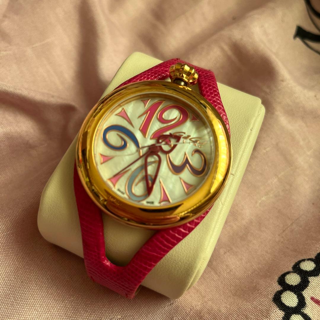 GAGA MILANO ピンク 腕時計