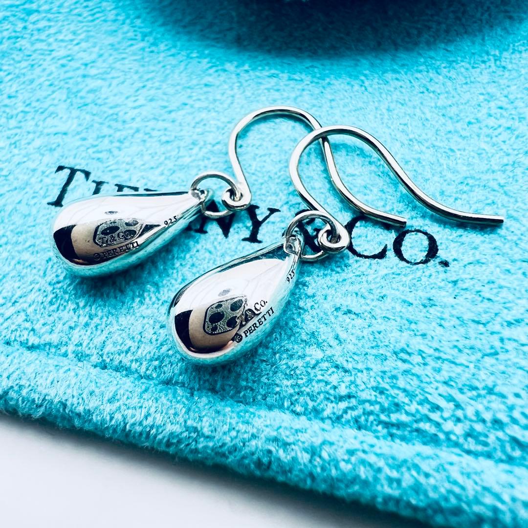 美品✨　ティファニー　ティアドロップ　フック　ダングル　ピアス　シルバー