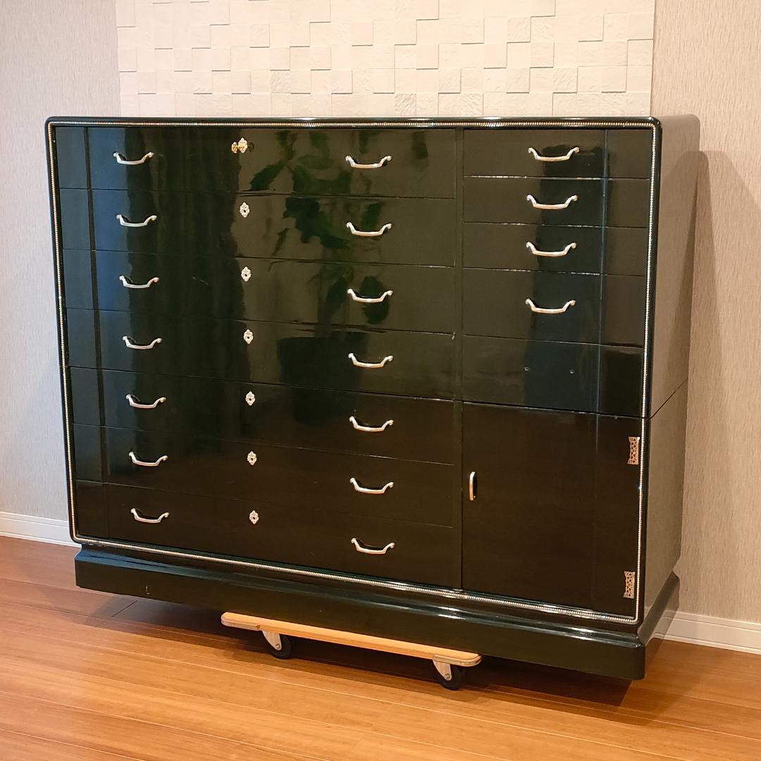 〈希少〉フランスミラー　キャビネット　箪笥　着物箪笥　鍵付き