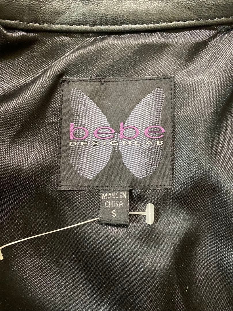 新品未使用 bebe ラムレザースタッズジャケット ブラック S