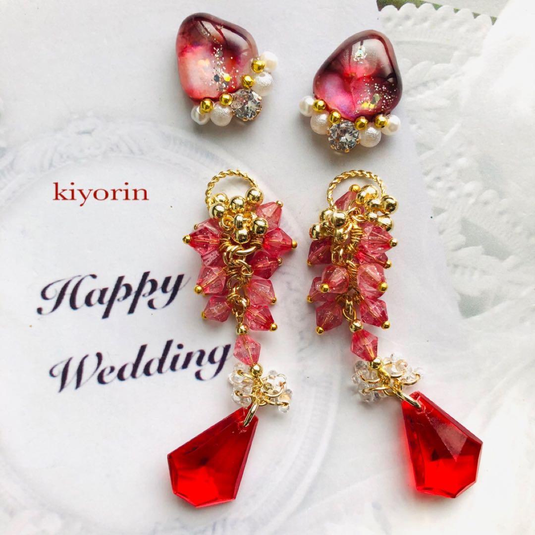 1510 ダークフェアリー　2way ハンドメイド　イヤリング