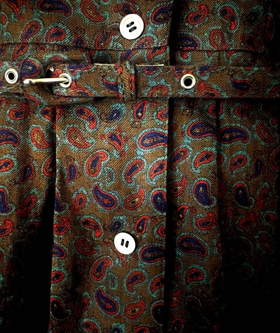 コムデギャルソンビンテージ、希少、ペイズリー柄 長袖ワンピース