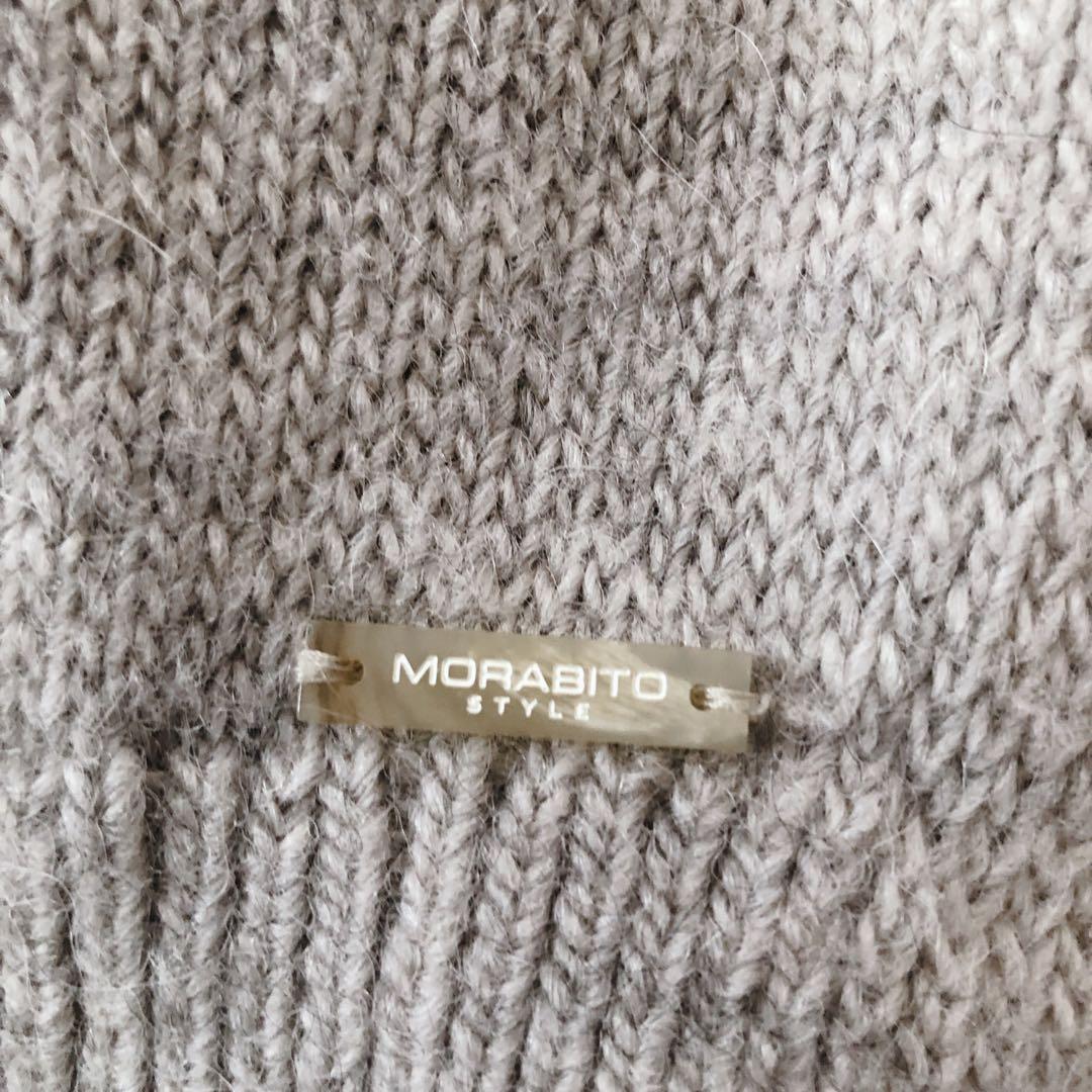 美品✨　モラビト ウール アルパカ　ハイネック ニットプルオーバー　グレージュ