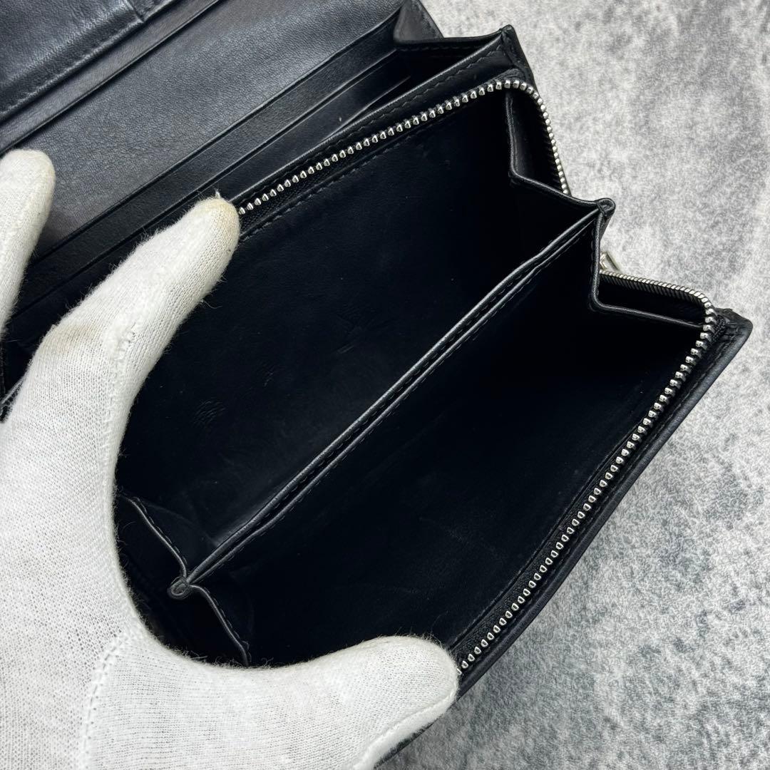 美品✨ロエベ リピート アナグラム 型押し 二つ折り財布 ブラック