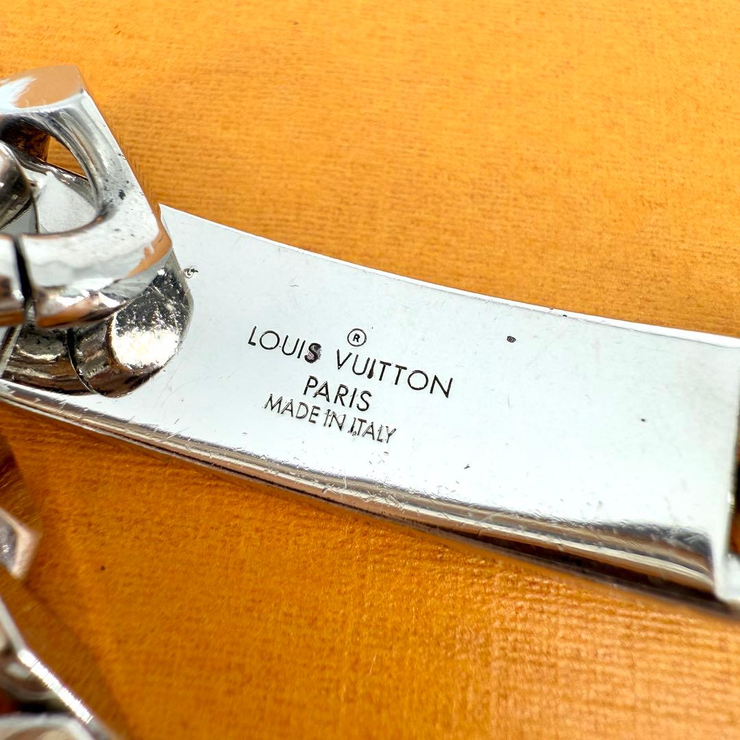 美品 ルイヴィトン モノグラム チェーン ブレスレット シルバー メタル 喜平