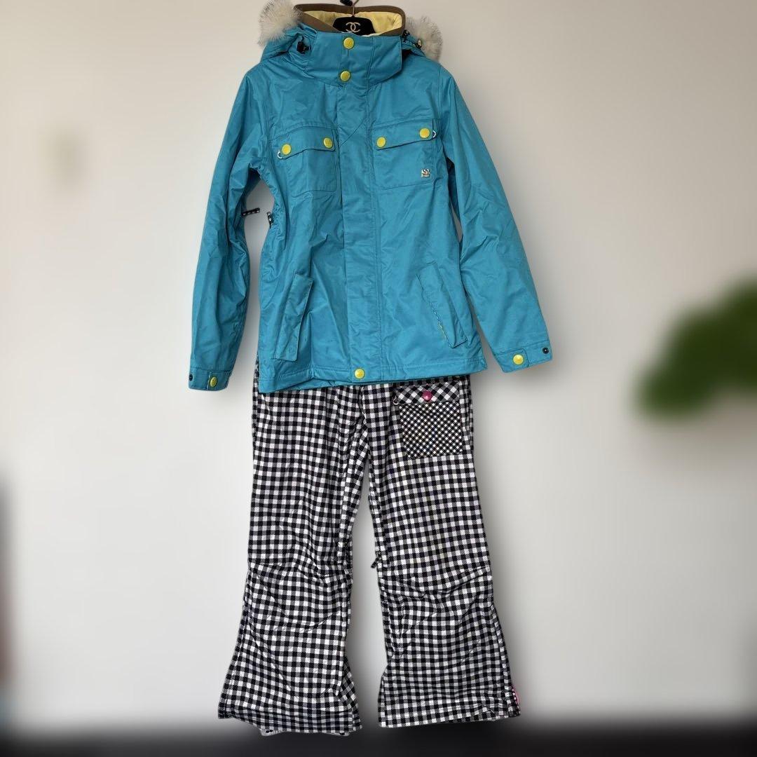 スノーボード　ボード　ウェア　レディース　M セットアップ　スキー　チェック