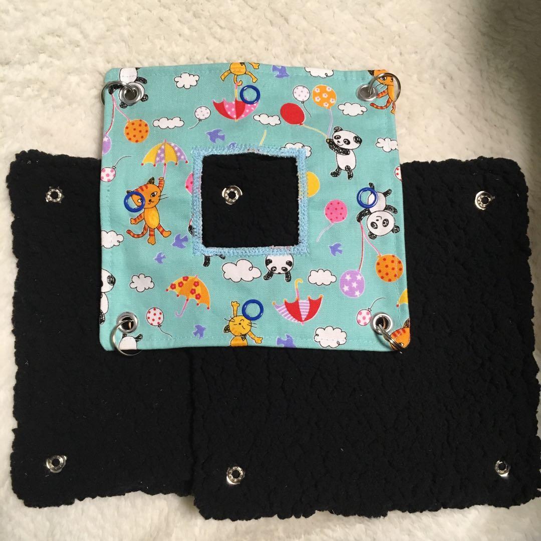 モモンガハウス(パンダ・風船柄)   ボア黒  1850円