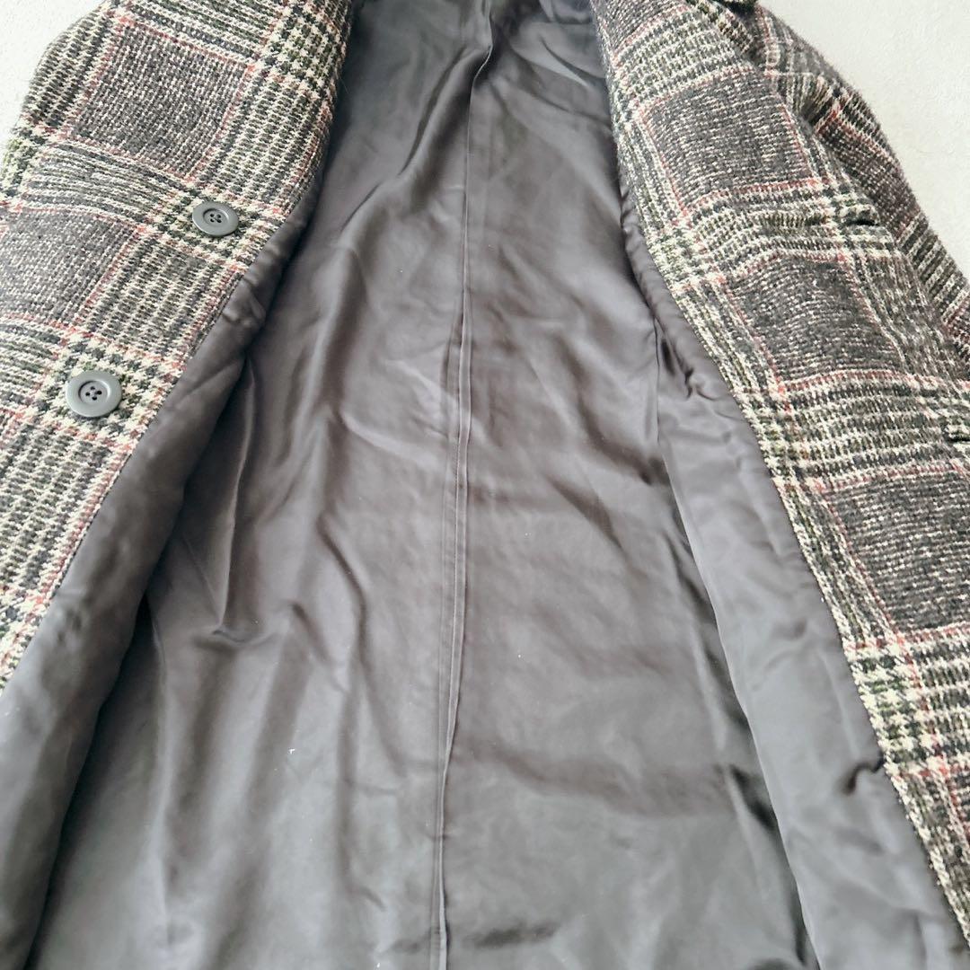 別注✨ TICCA チェックテントコート　ロング　ダブルブレスト　モヘヤアルパカ