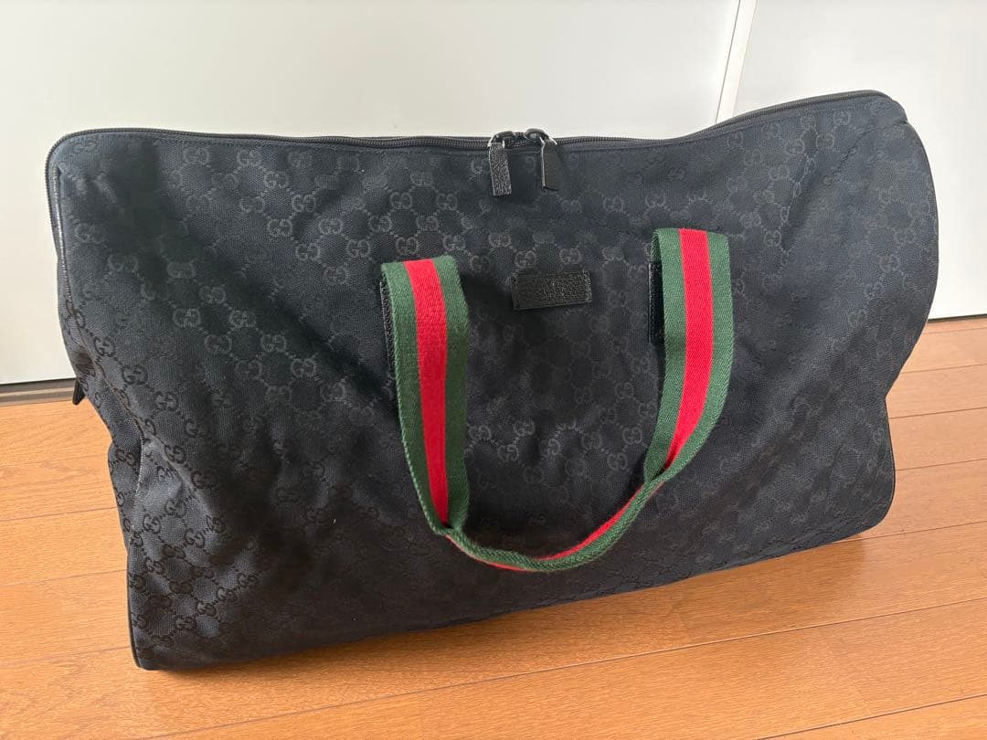 GUCCI ボストンバッグ ブラック GGパターン