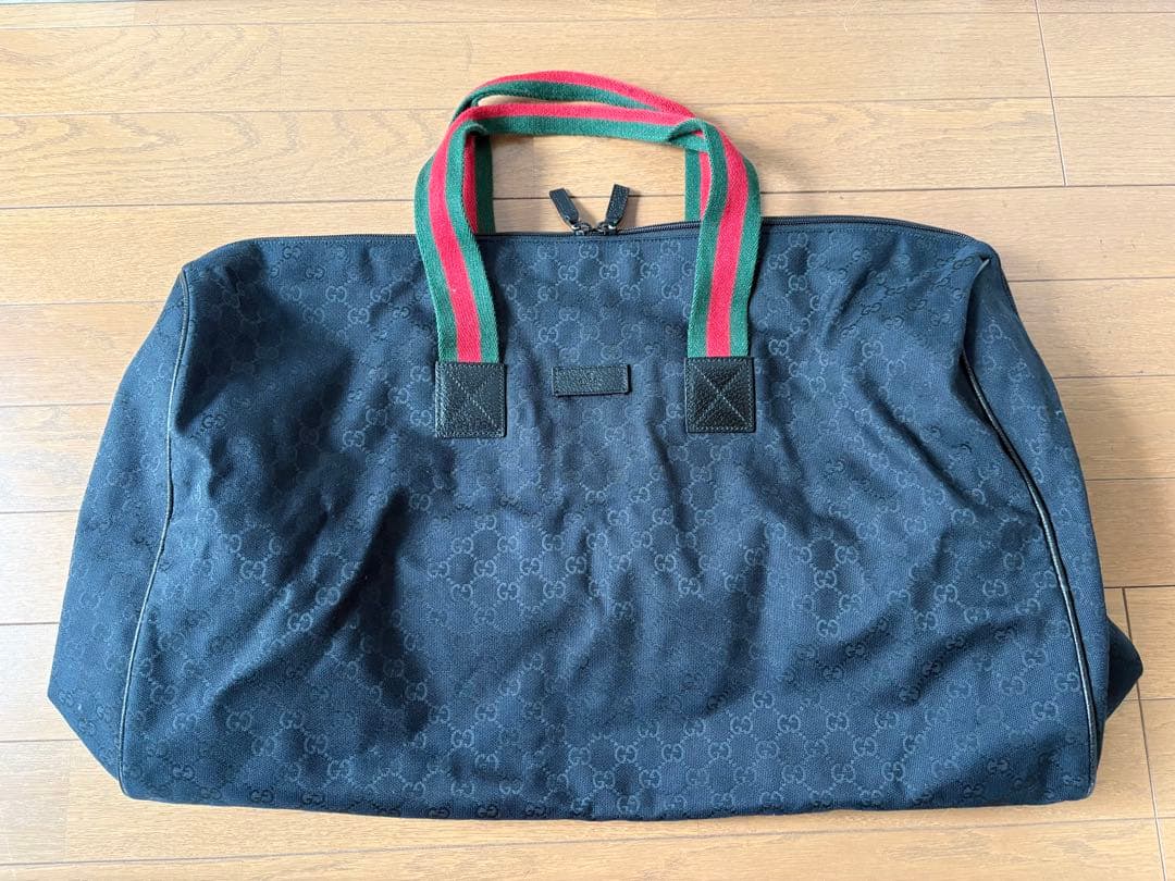 GUCCI ボストンバッグ ブラック GGパターン