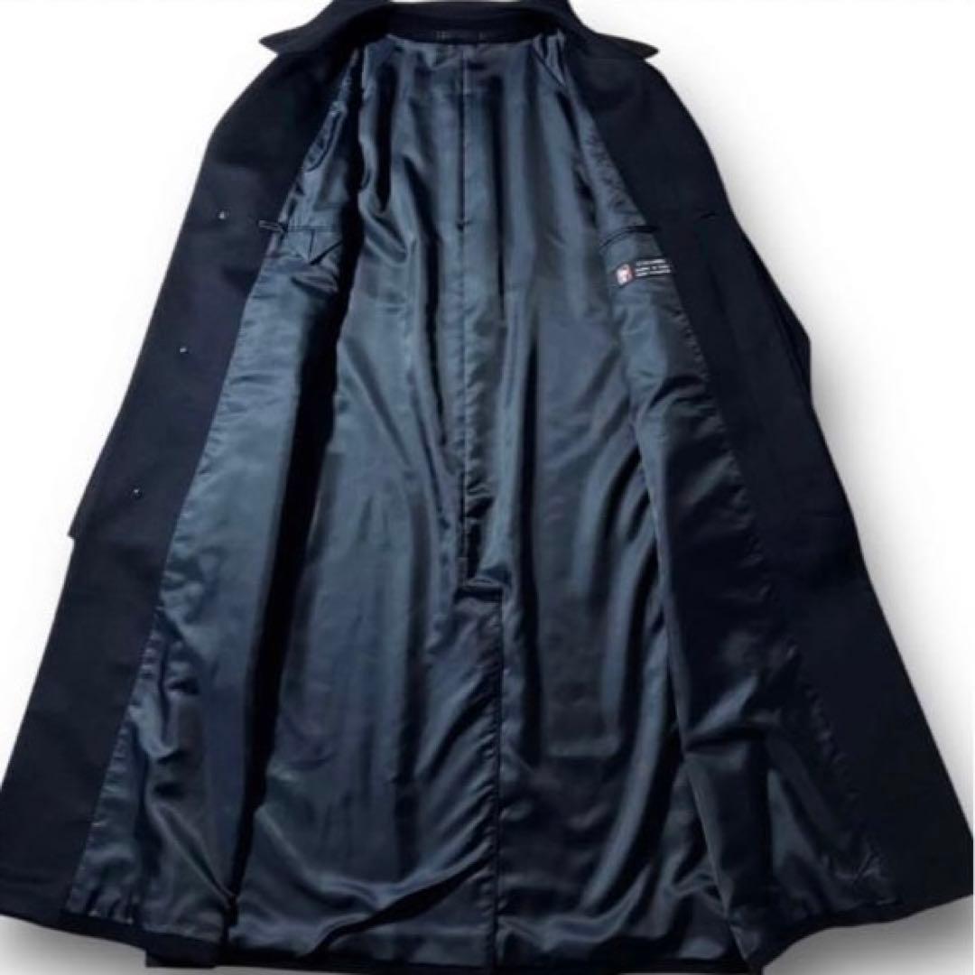 26万 XXL カシミヤ 100% バルマカーン コート コロンボ ネイビー