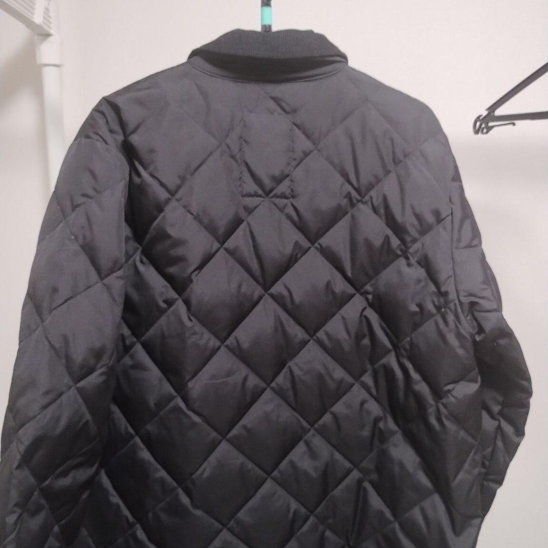 TAION パイピングバイカラーロングダウンコート　Lサイズ BLACK