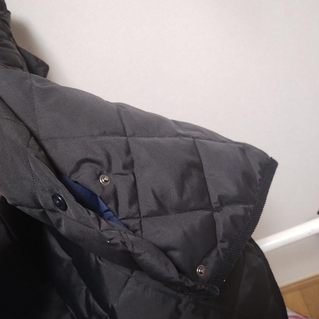 TAION パイピングバイカラーロングダウンコート　Lサイズ BLACK