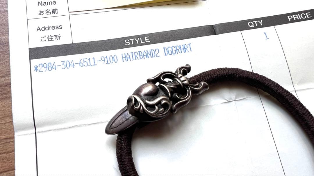 国内正規店購入　クロムハーツ　HAIRBAND2 ヘアゴム ダガー　ハート