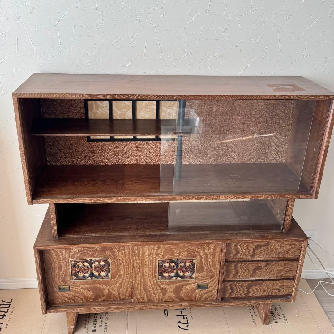 昭和レトロ　茶箪笥　和風引戸棚　食器棚