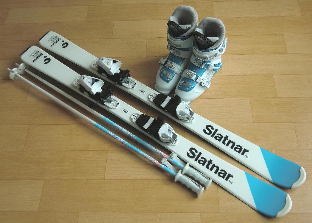 ■■送料無料■Slatnar■子供用スキーセット■板120靴22.5■WAX済■
