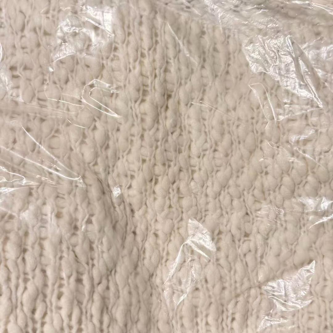 新品 入手困難 DOUDOU ウールスラブロービングニット オフホワイト