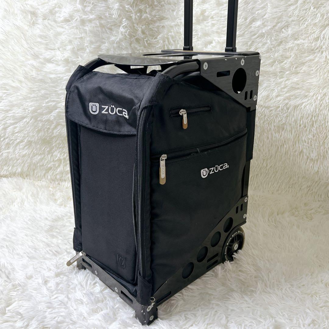 ズーカZUCA 座れるキャリーバッグ35L オールブラック　キャリーカート