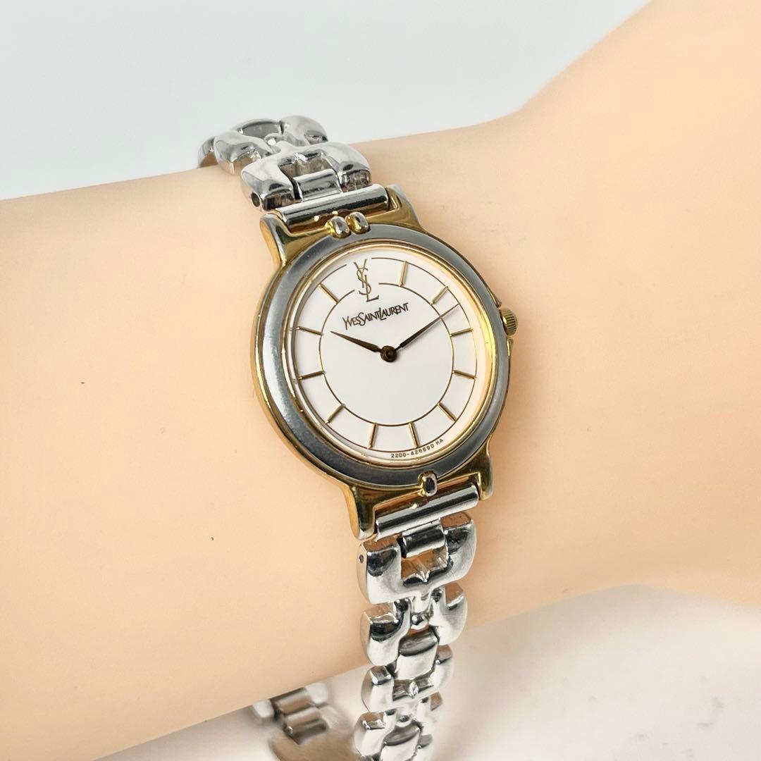 【美品/稼働】イヴサンローラン コンビ YSL 2200-228481腕時計