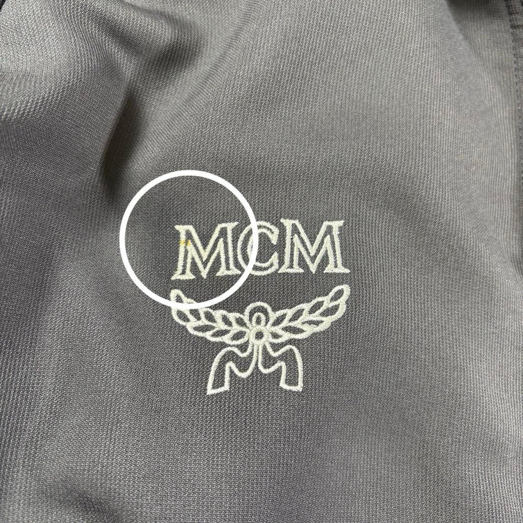 MCM ジャージ セットアップ ロゴ刺繍 フリース裏地 グレー M アーム刺繍