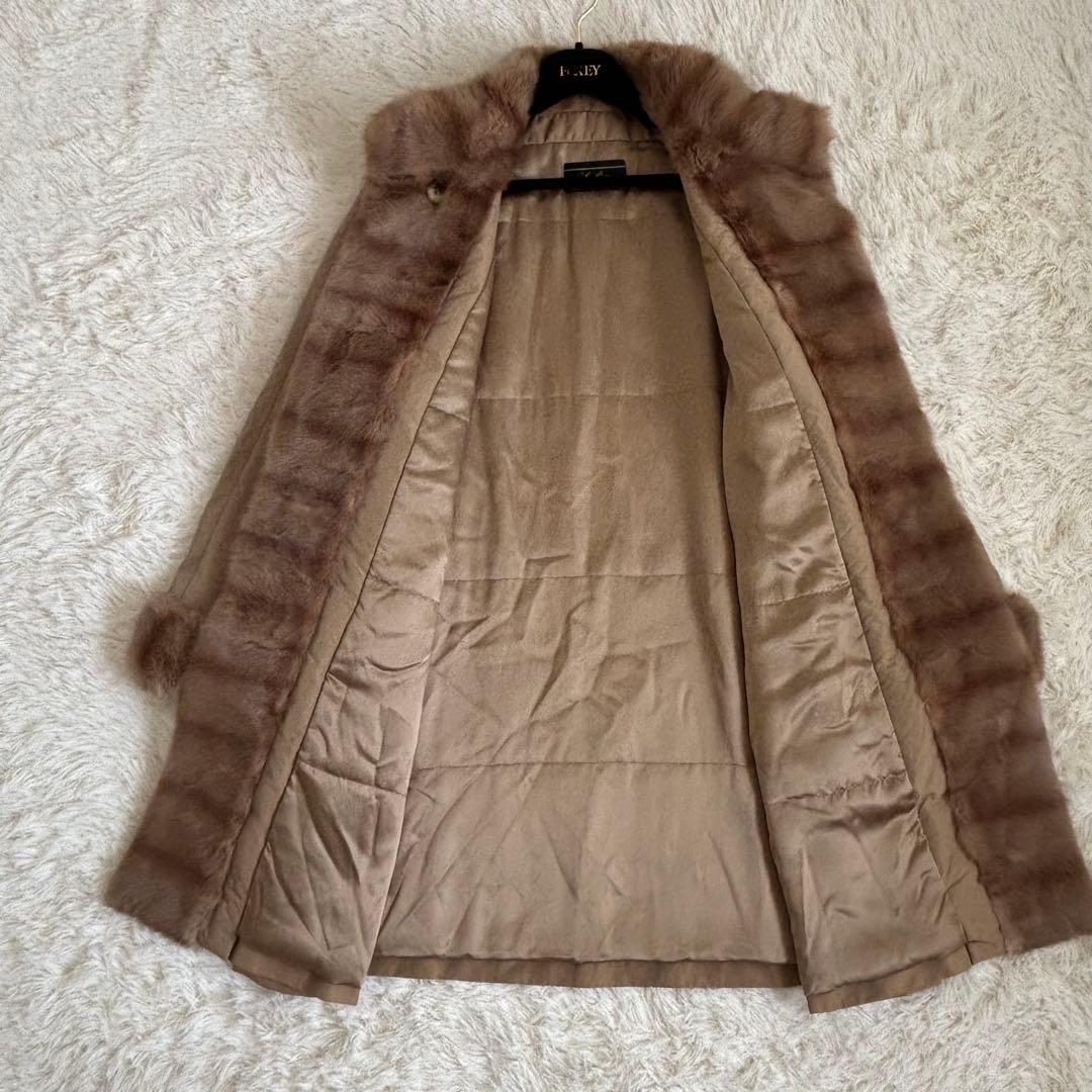 レリアン ロングコート リアルファー イヴサロモン 光沢 大きいサイズ 13+