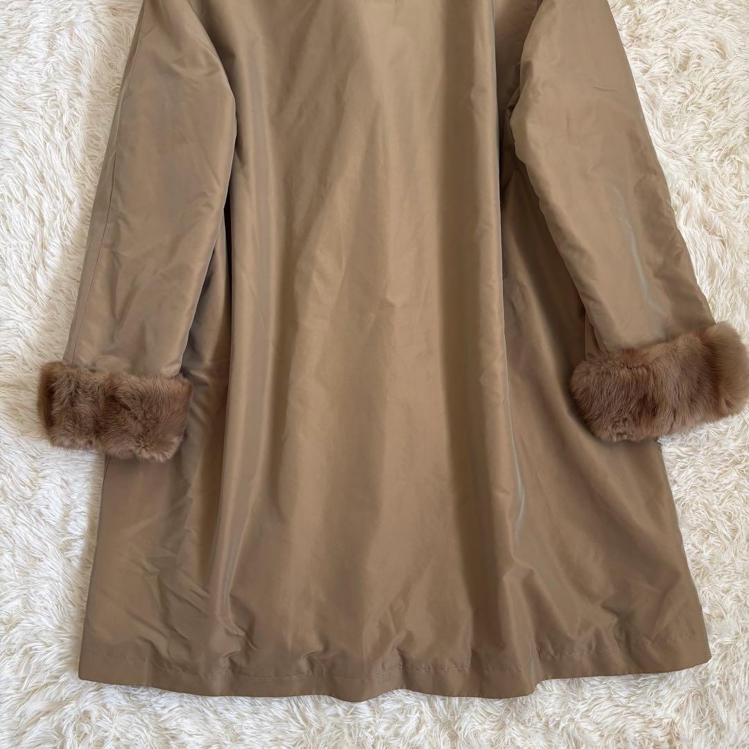 レリアン ロングコート リアルファー イヴサロモン 光沢 大きいサイズ 13+