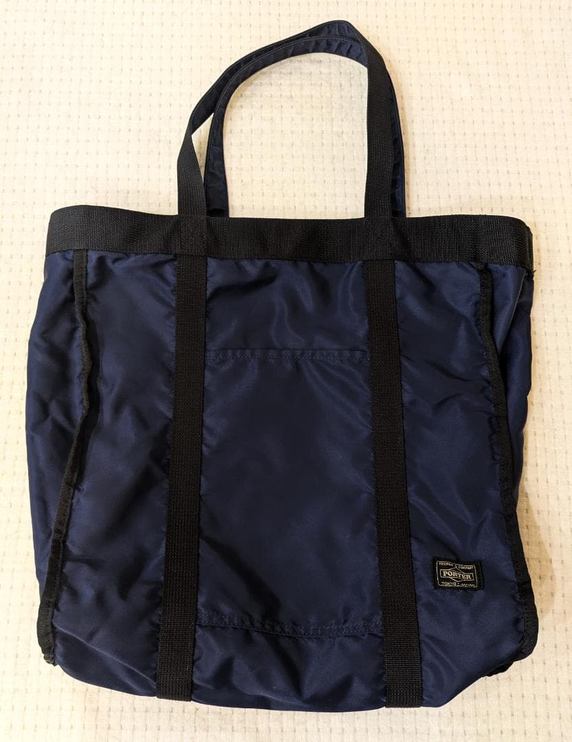 美品 ポーター 吉田カバン ナイロン トートバッグ リバーシブル ネイビー 紺