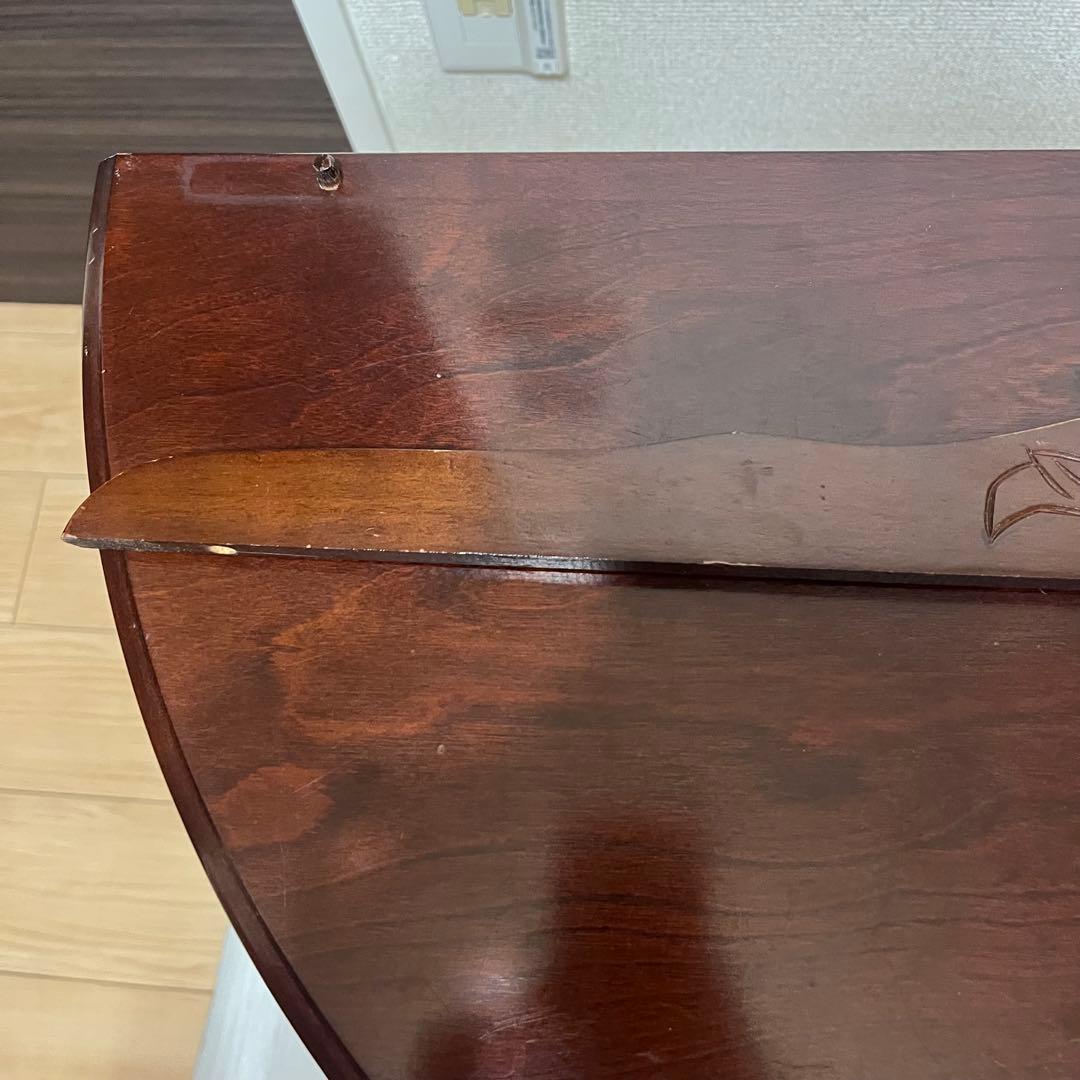 フジ　猫脚コンソール 引き出し付　ハーフムーンテーブル