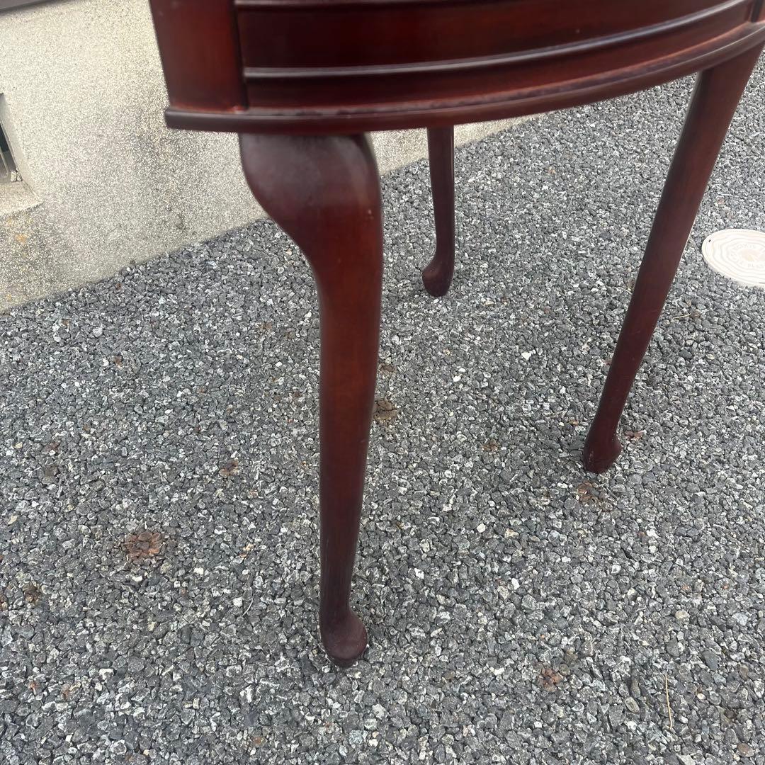 フジ　猫脚コンソール 引き出し付　ハーフムーンテーブル