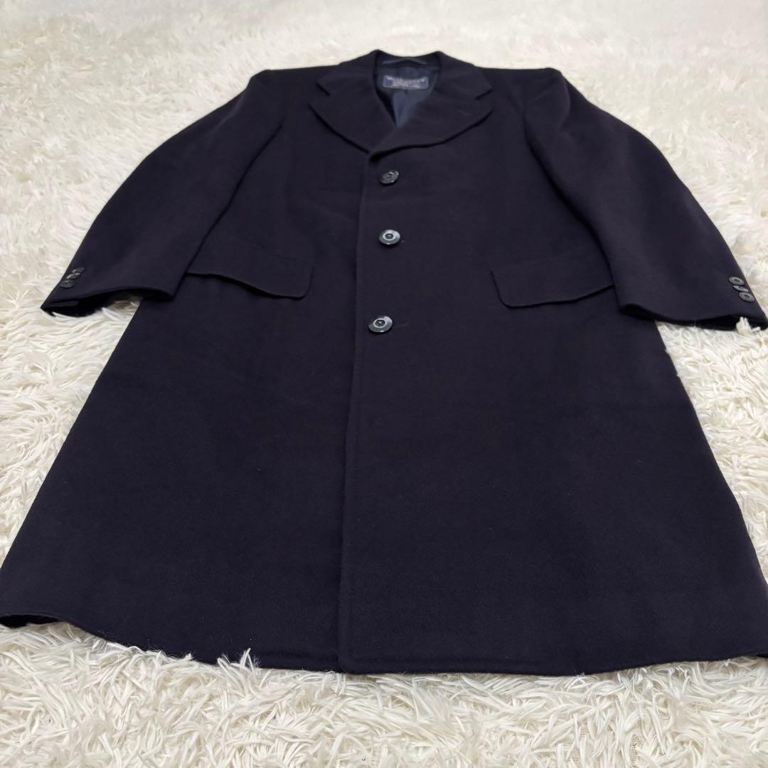 BURBERRYS バーバリー カシミヤ100 ステンカラーコート ネイビー