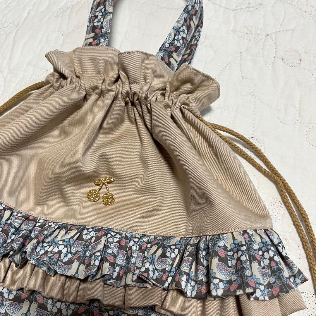 手提げバッグ　お着替え袋　上靴袋　3点　リバティ　ストロベリーフィースト　入園