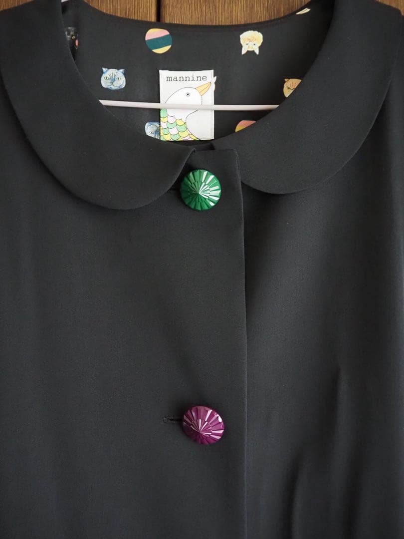 mannine ブラック ロングコート