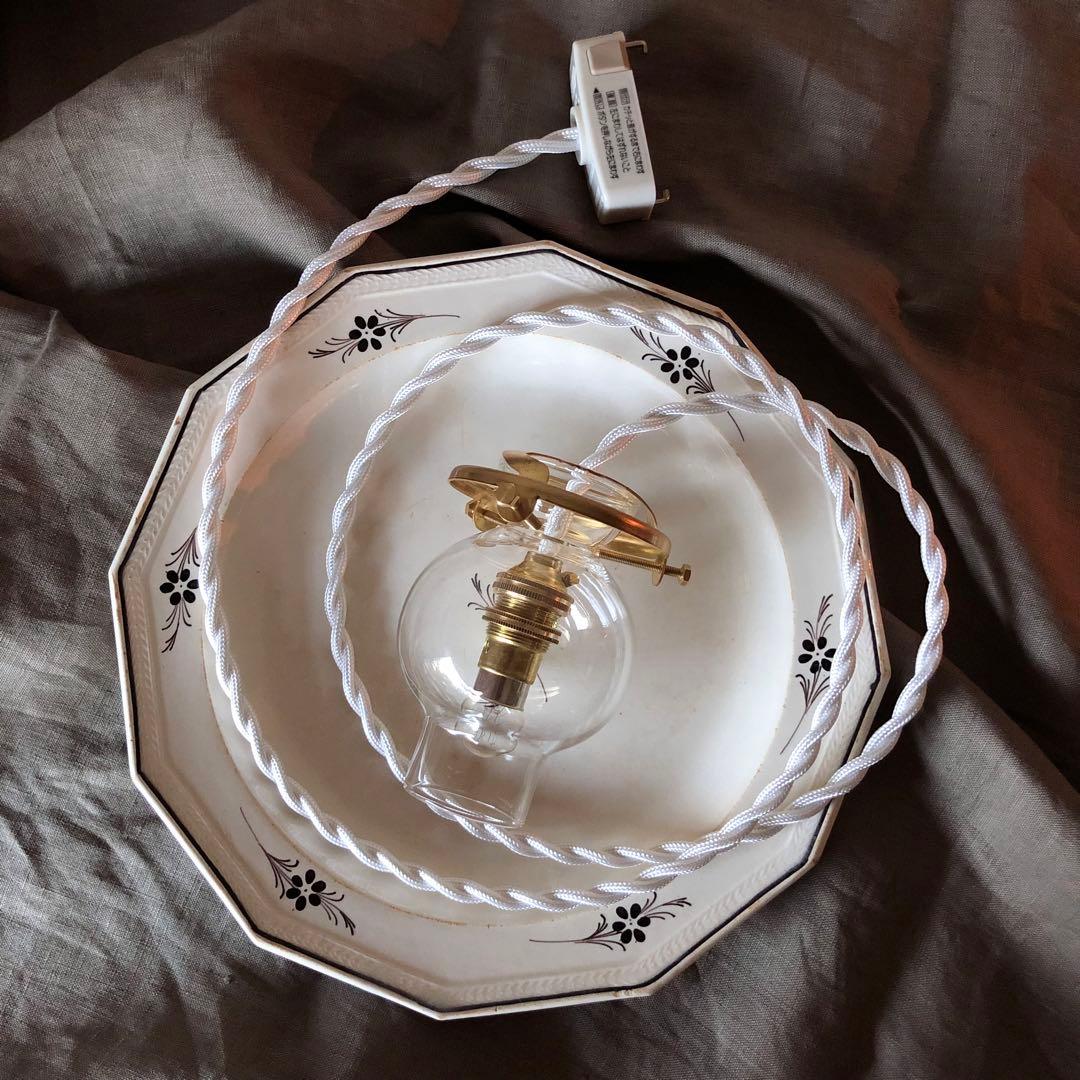 ホヤ硝子のペンダントライト⸝⋆꙳ランプシェード 真鍮ソケット 間接照明 ランタン