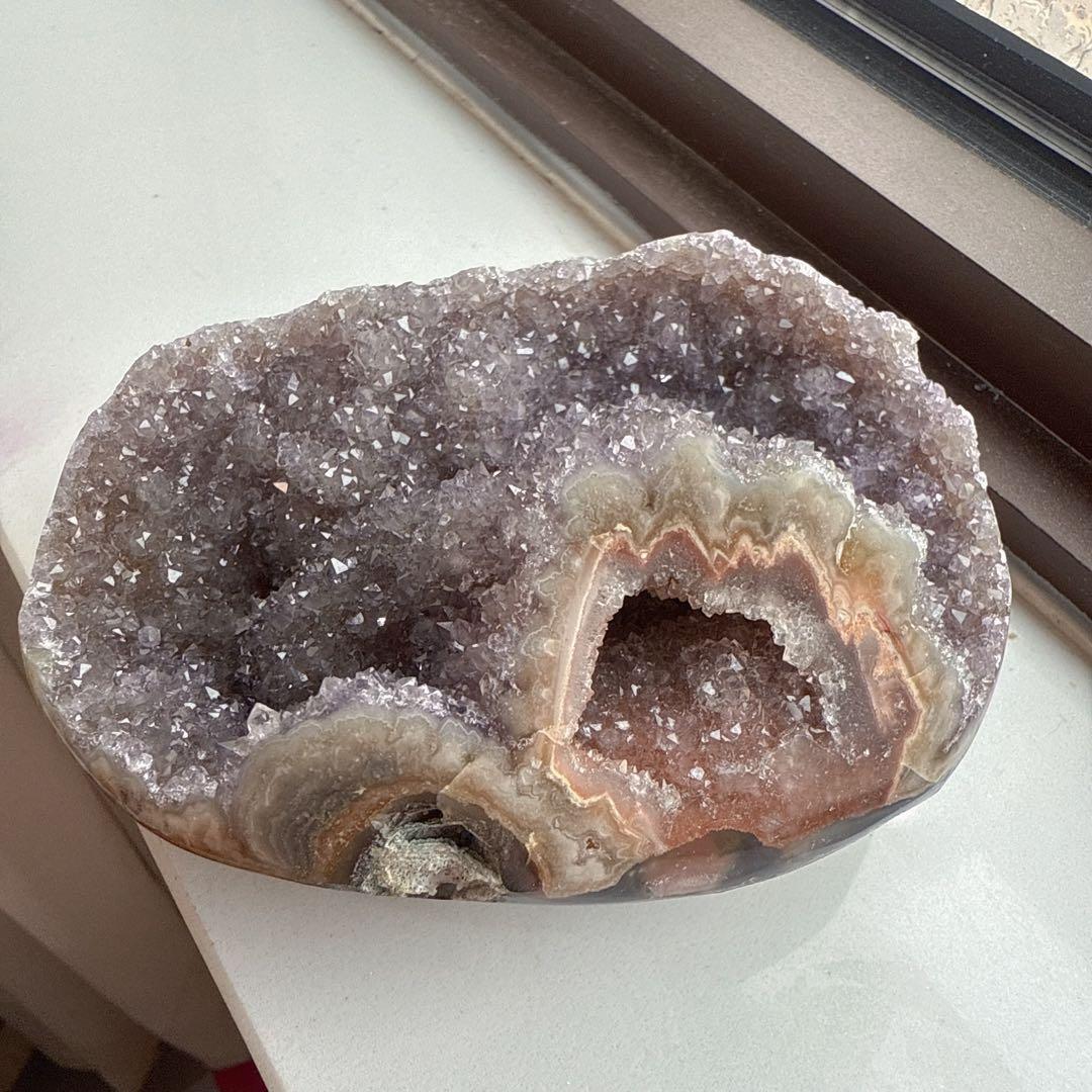 天然石アメジストの　置物　鉱物NO.080109