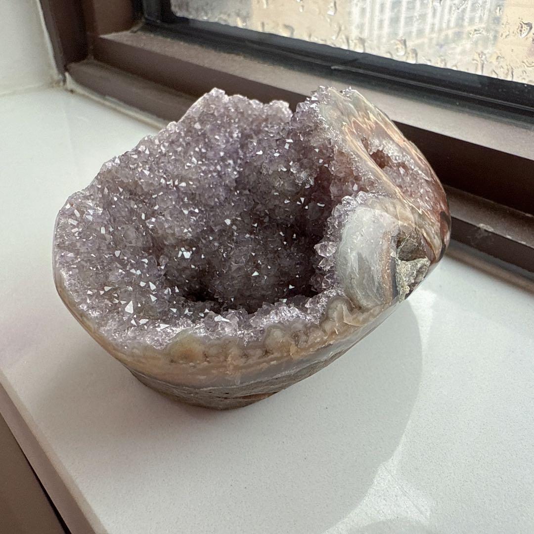 天然石アメジストの　置物　鉱物NO.080109